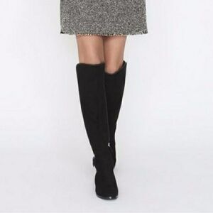 LK Bennett Delila Black Suede Over the Knee Boot Sz 38.5